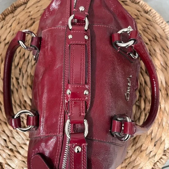 COACH Ashley Red Patent Satchel/Shoulder Bag F15455 - Picture 11 of 13